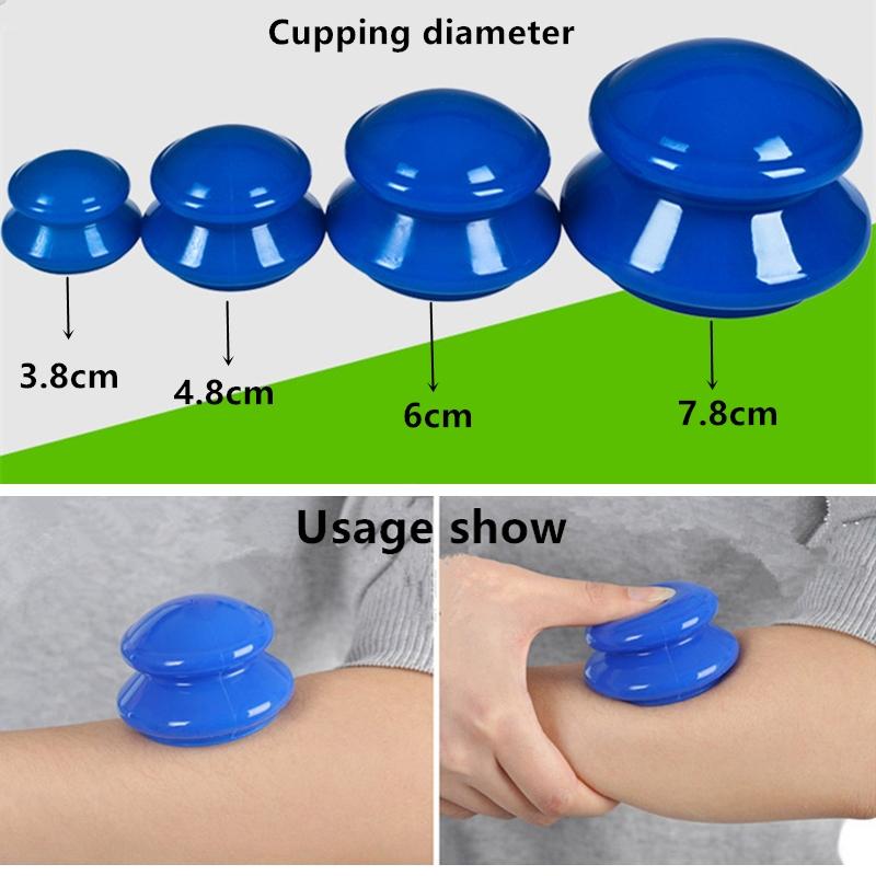 4-Piece Silicone Cupping Therapy Set For Body Massage - White 13