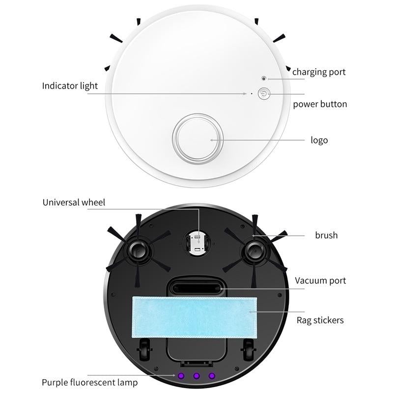 Intelligent Usb Charging Sweeping Robot - White 3