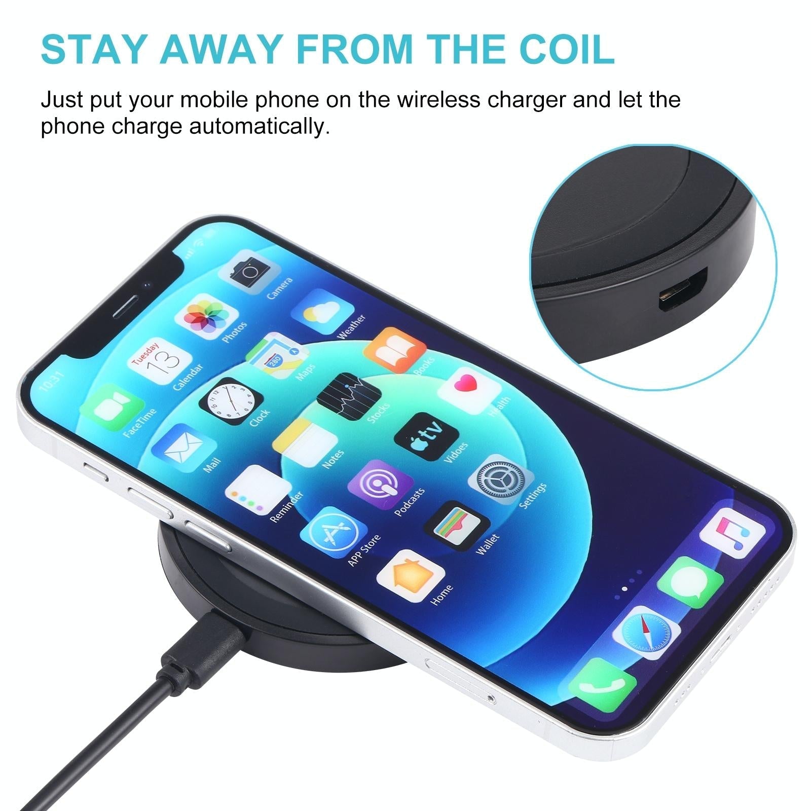 Universal 5W Round Wireless Charger - White