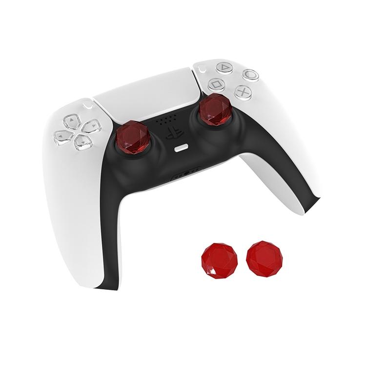 2 Pcs Diamond Texture Games Grip Caps for Ps5 - Clear White 8