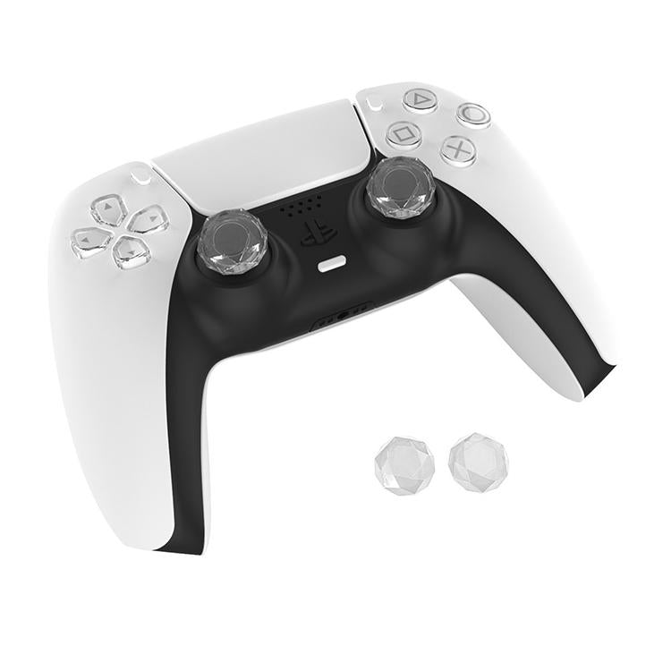 2 Pcs Diamond Texture Games Grip Caps for Ps5 - Clear White 14