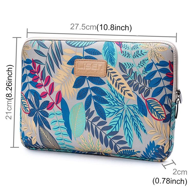 Sleeve Case Colourful Leaves Zipper Briefcase Carrying Bag - White 11