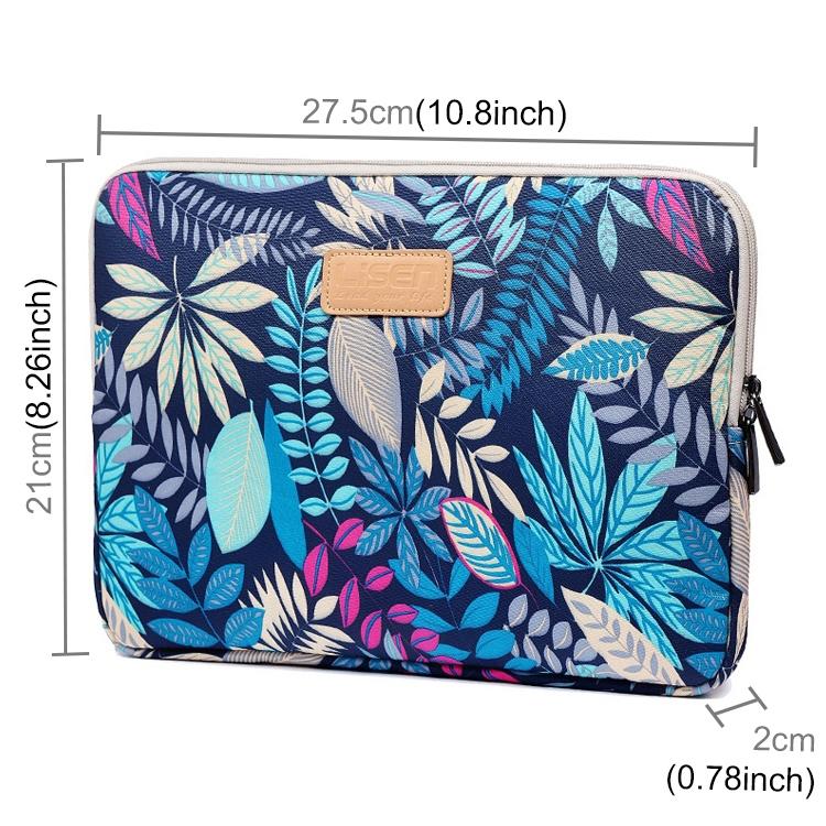 Sleeve Case Colourful Leaves Zipper Briefcase Carrying Bag - White 14