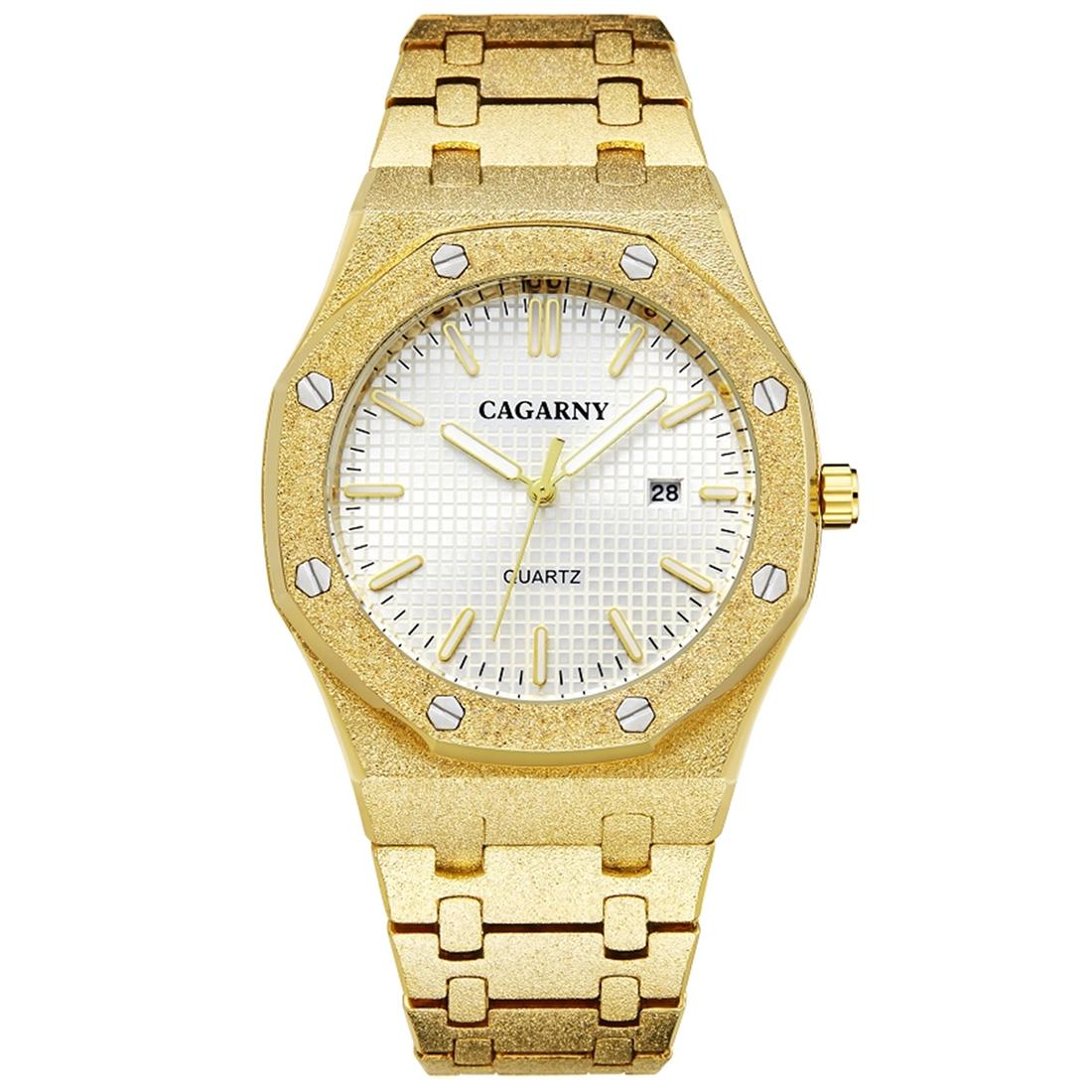 Gold Shell Black Dial Men Stainless Steel Watch with Dual Movement - Wa0335Jw 6