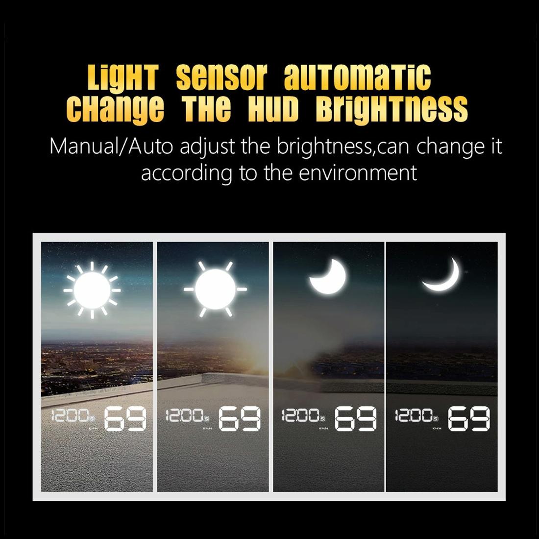 Virtual Hd Reflection Board Car Gps Hud Speed & Distance Display Over / Under Speed & Voltage Alarm Fatigue Driving - Blue 6