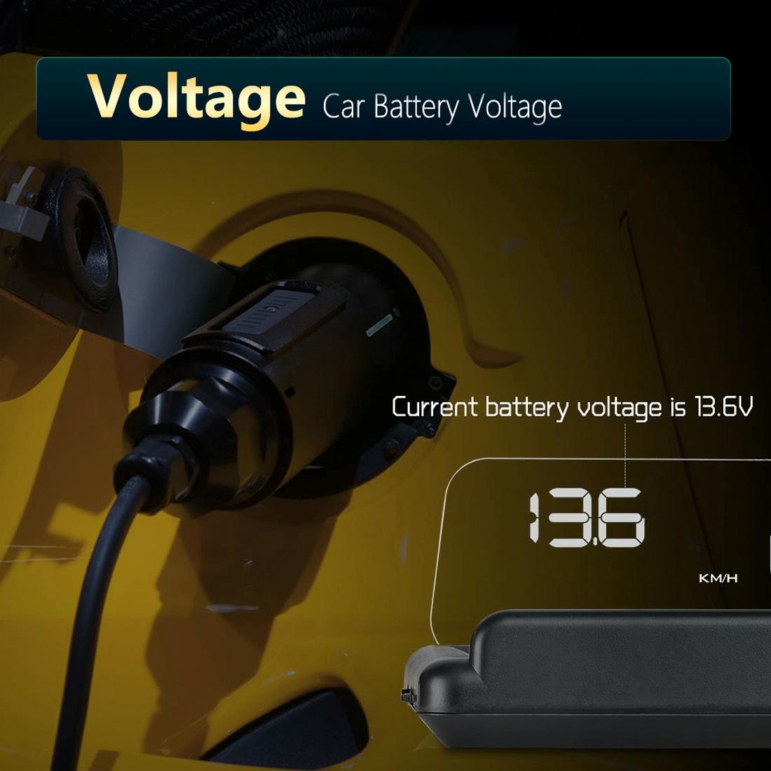 Virtual Hd Reflection Board Car Gps Hud Speed & Distance Display Over / Under Speed & Voltage Alarm Fatigue Driving - Blue 12