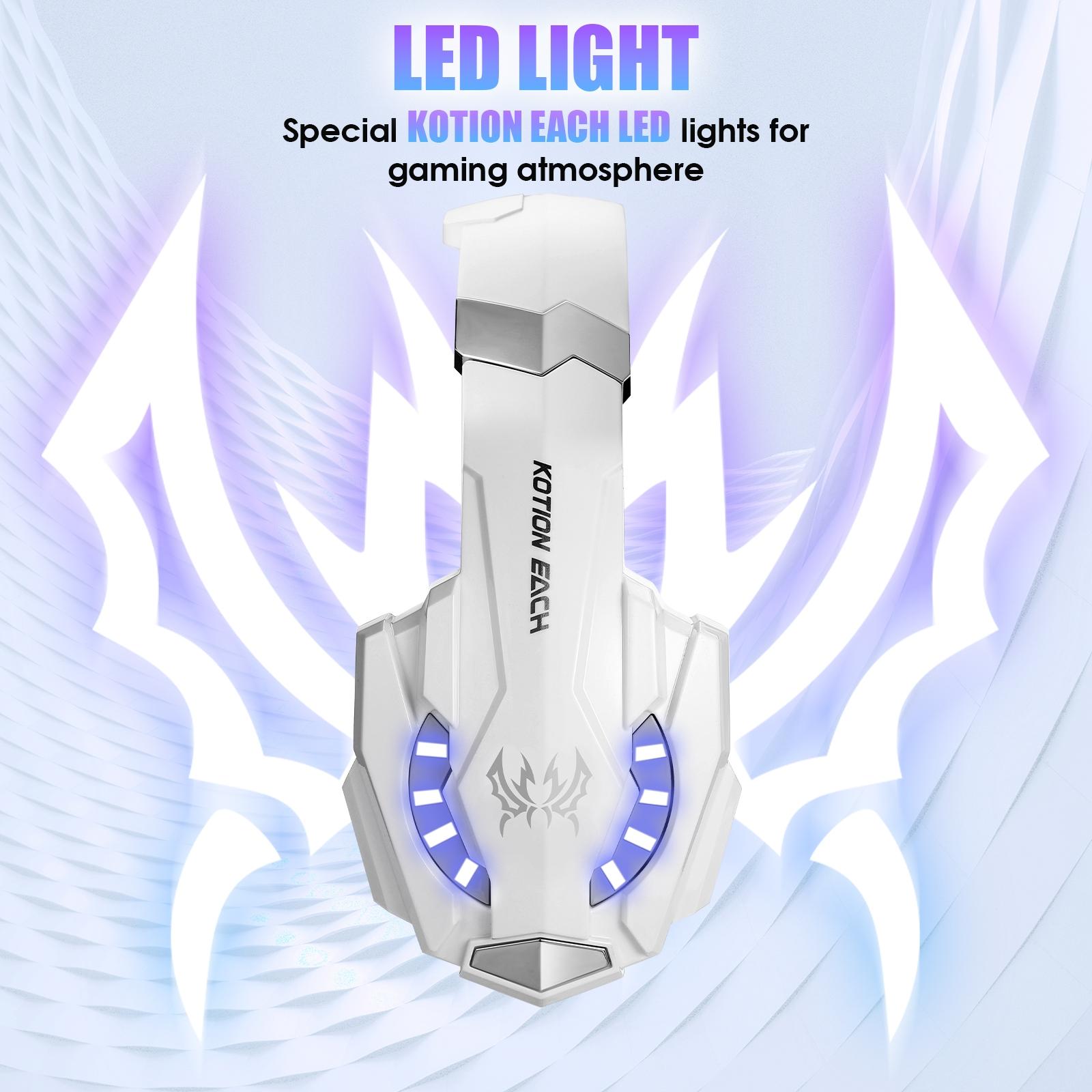 3.5Mm Gaming Headset With Mic & Led For Laptop / Phone - White 5
