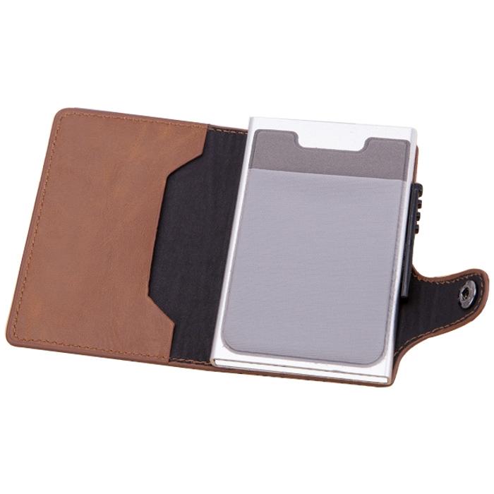 Rfid-blocking Leather Wallet with Card Slots - Apricot 27