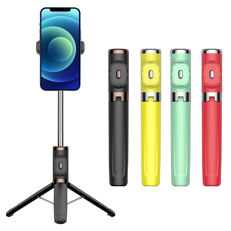 Wireless Selfie Stick with Remote Tripod - Compact Design - Yellow