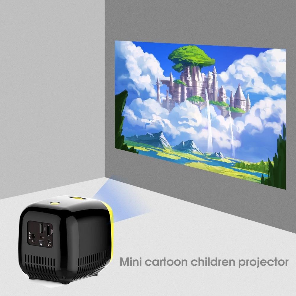 Portable Mini Led Projector With Speaker For Children'S Home Use - Yellow 8