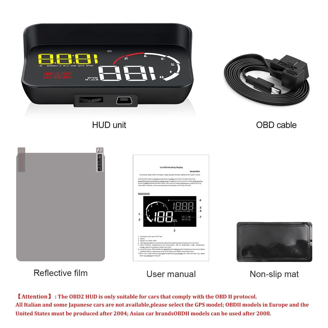 Universal Car Obd2 Hud 3.5 Inch Vehicle Head Up Display - Yellow 7