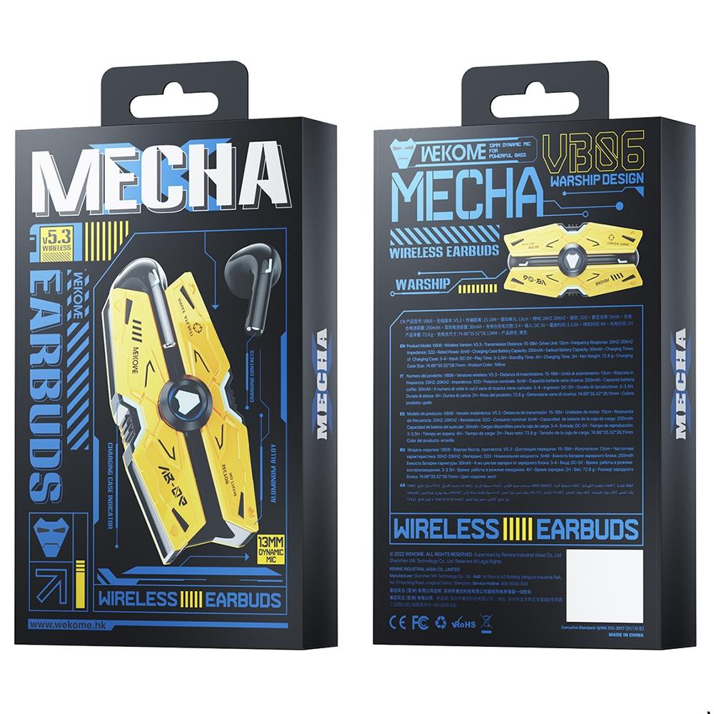 Metal Bluetooth Earphones - Vb06 Mech Series - Yellow 5