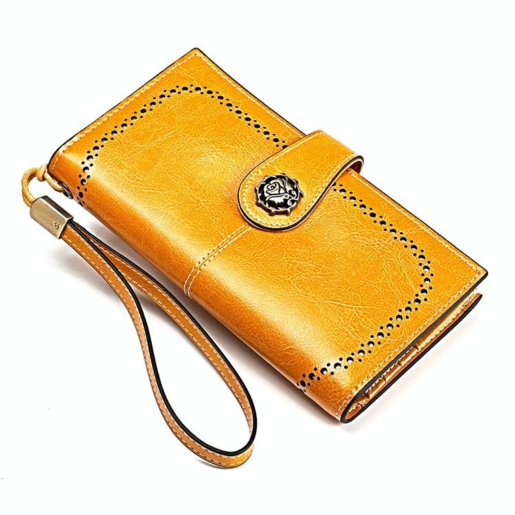 Women Anti-magnetic Rfid Wallet - Compact & Secure - Yellow 13