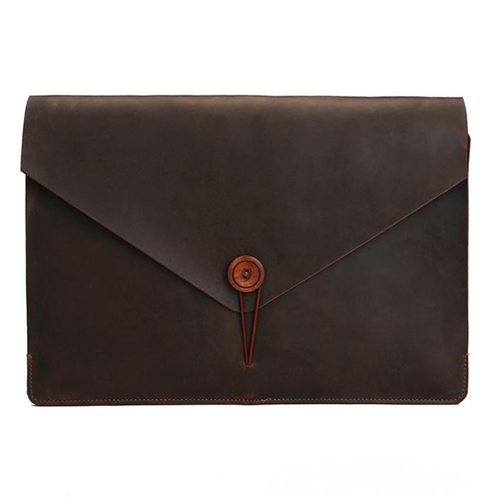 12 Genuine Leather Laptop / Tablet Bag - Universal Fit - Yellow 3