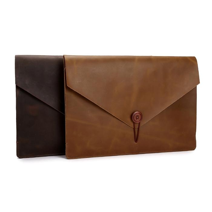 12 Genuine Leather Laptop / Tablet Bag - Universal Fit - Yellow 12