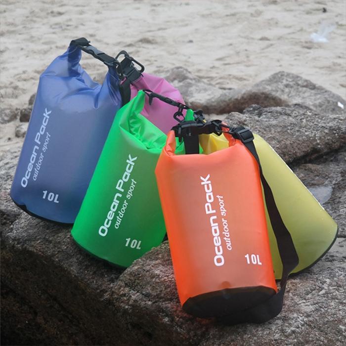 Waterproof Single Shoulder Dry Bag Outdoor Pvc Barrel Dry Sack Capacity Under 50L - Yellow 8