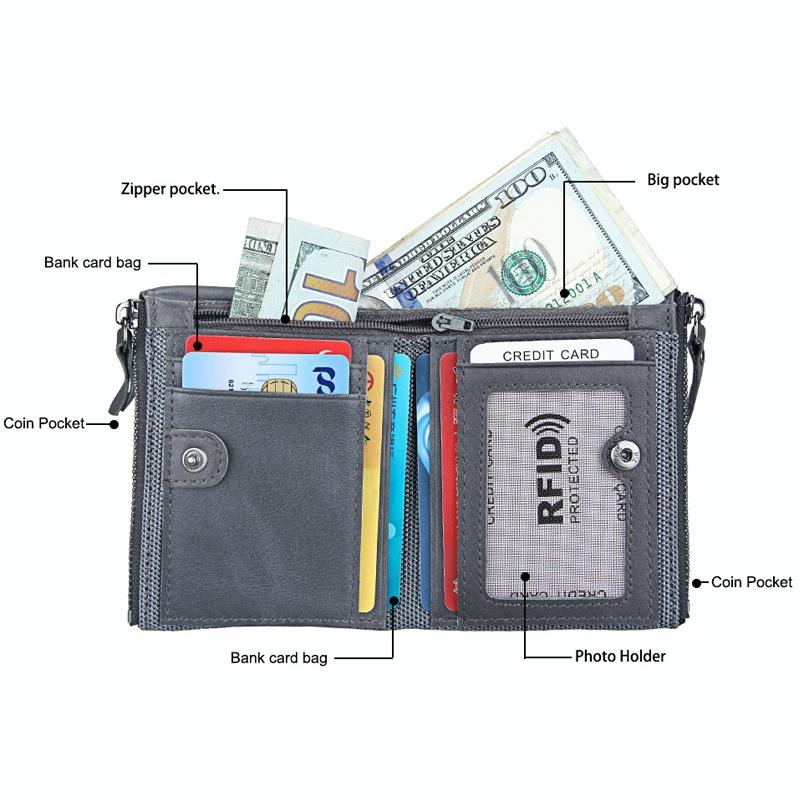 Men Leather Rfid Blocking Card Holder Wallet - 12.1x9.4x2.7cm - Ccb1085Y 5