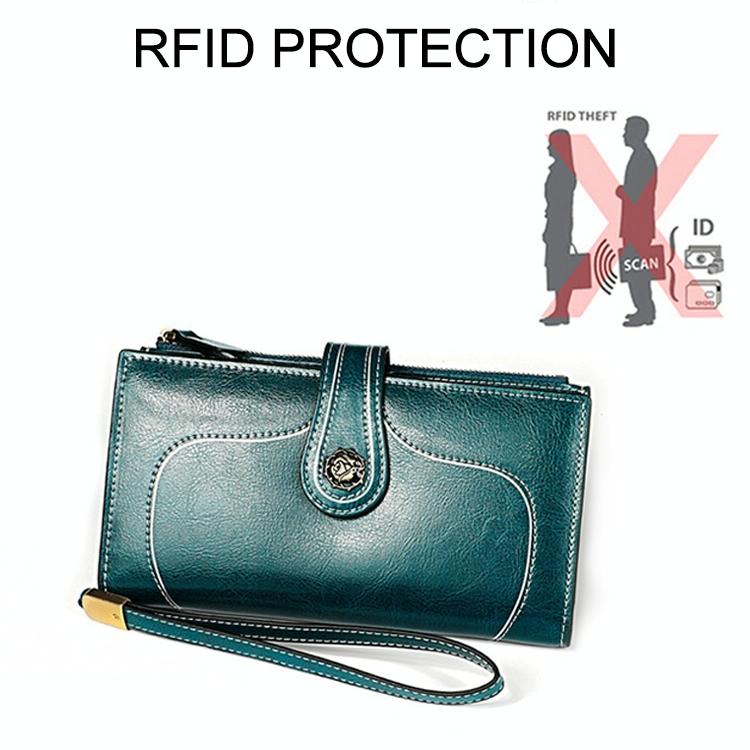 Women Vintage Rfid Oil Wax Wallet - Classic Design - Yellow 8