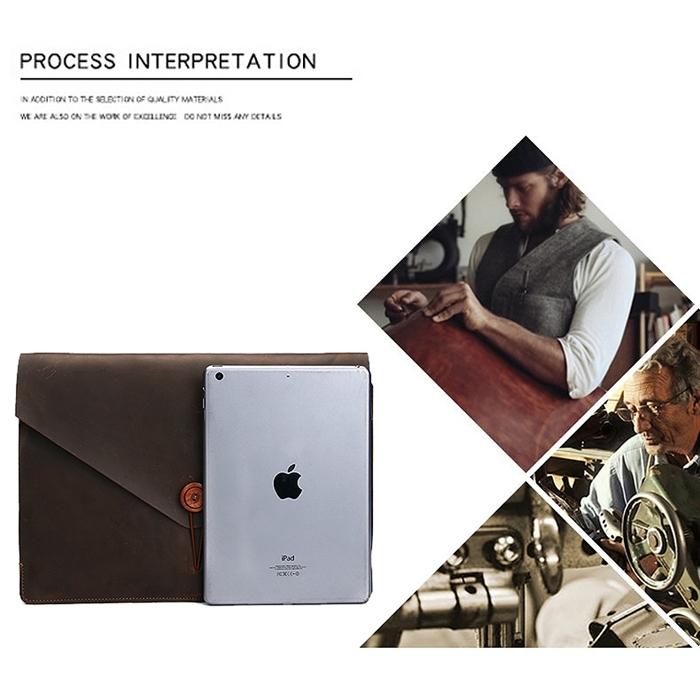 13.3 Genuine Leather Business Laptop Bag For Macbook Samsung Sony Dell Alienware Chuwi Asus Hp - Universal - Yellow 8