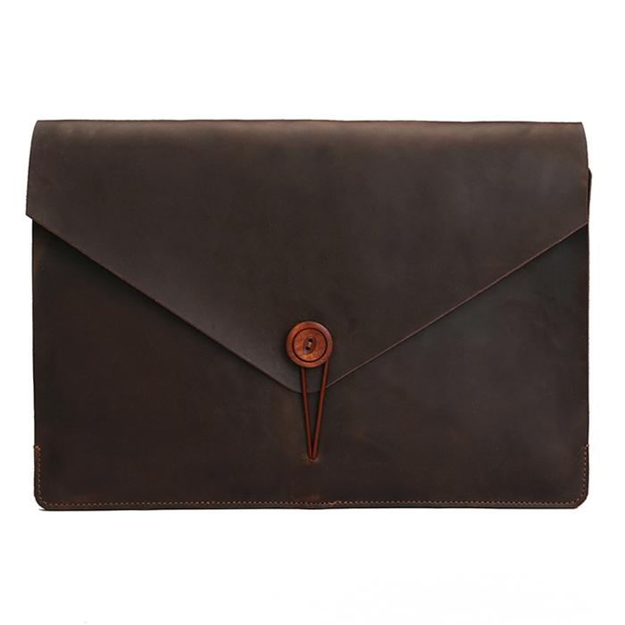13.3 Genuine Leather Business Laptop Bag For Macbook Samsung Sony Dell Alienware Chuwi Asus Hp - Universal - Yellow 12
