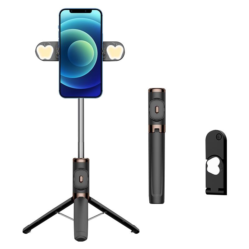 Bluetooth Remote Selfie Stick with Dual Fill Light and Tripod - Yellow 9