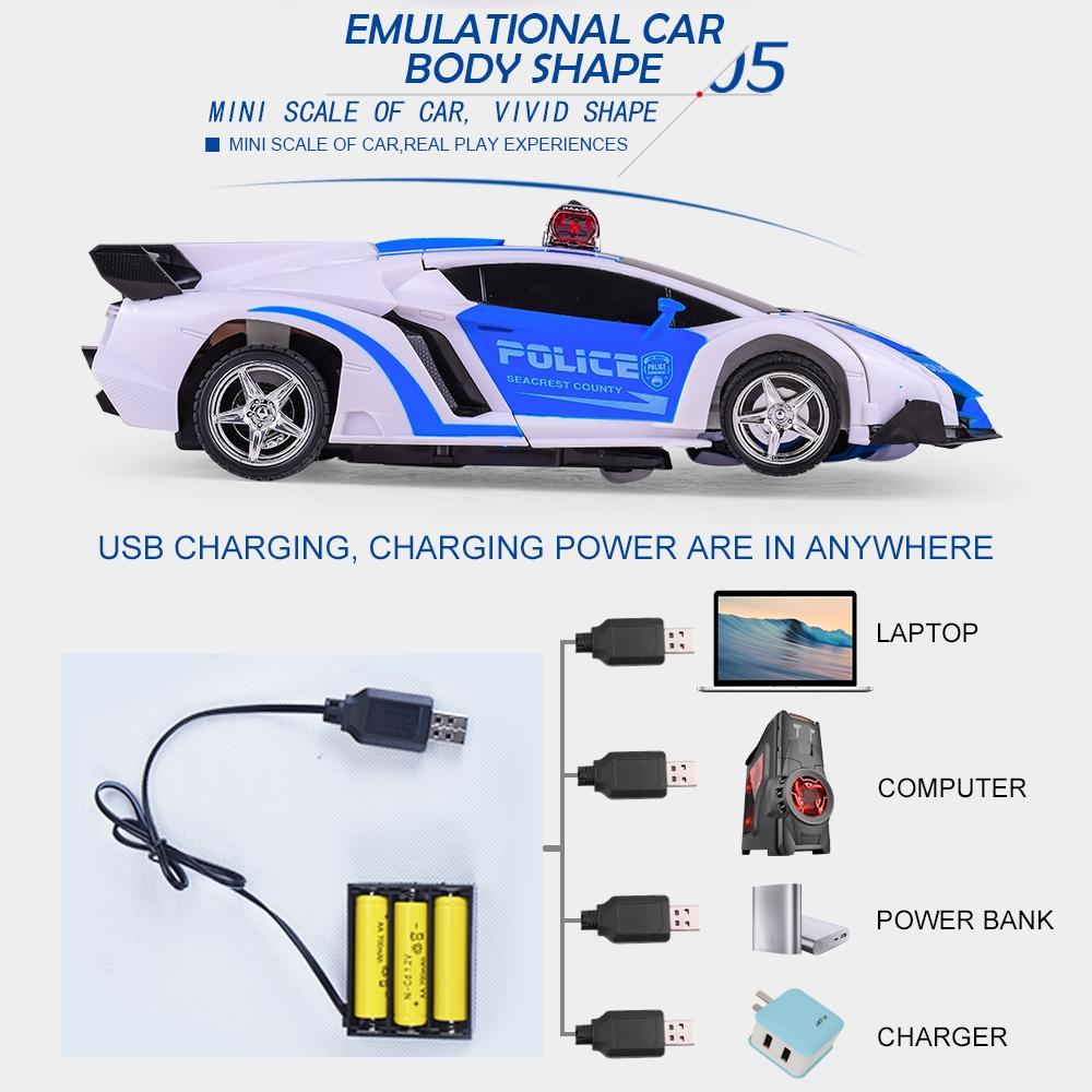 Remote-controlled Deformable Toy Car - 4 Channels - Yellow 6