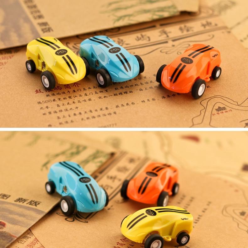 360 Degree Rotary Mini Laser Pocket Car Racing Toy - Yellow 6