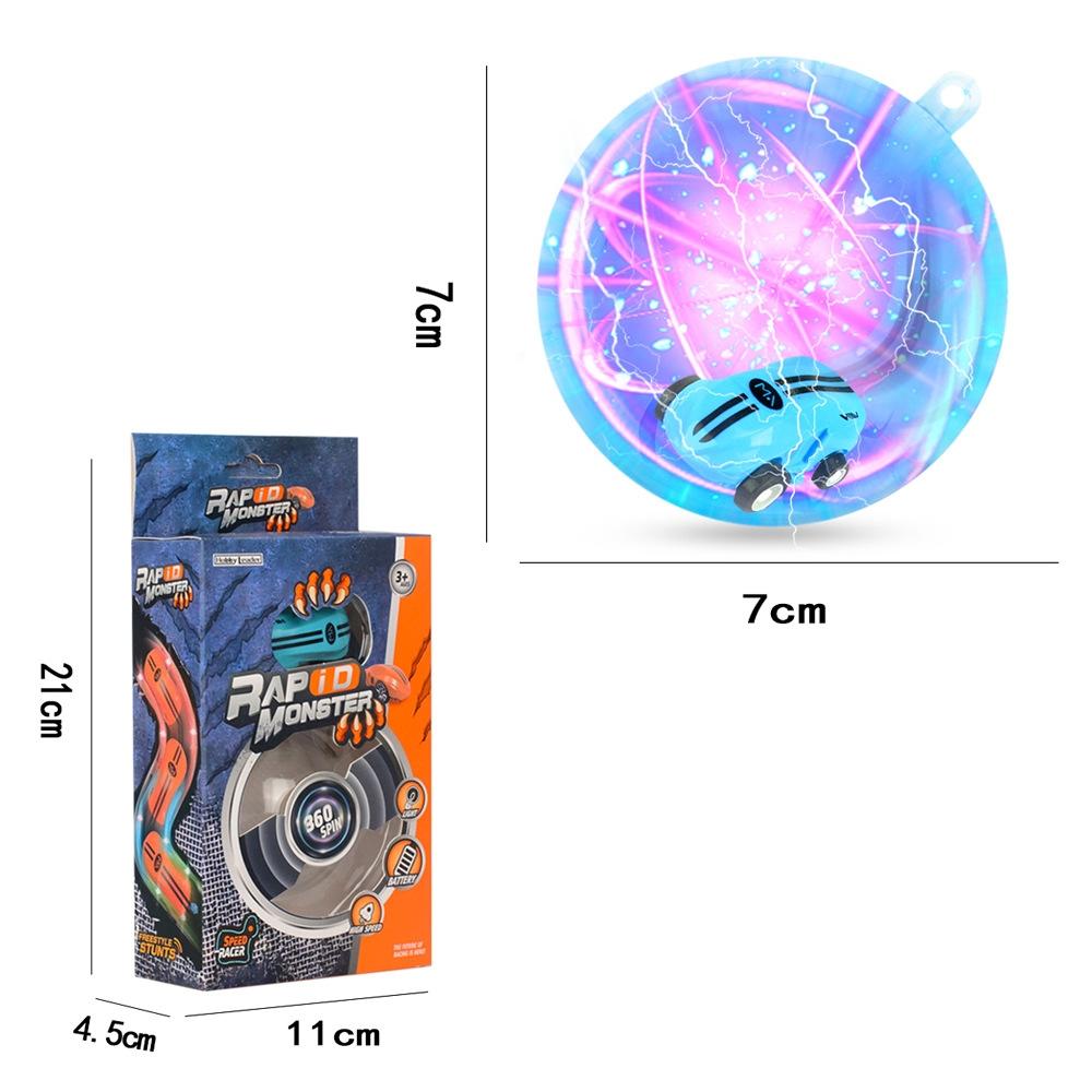 360 Degree Rotary Mini Laser Pocket Car Racing Toy - Yellow 11