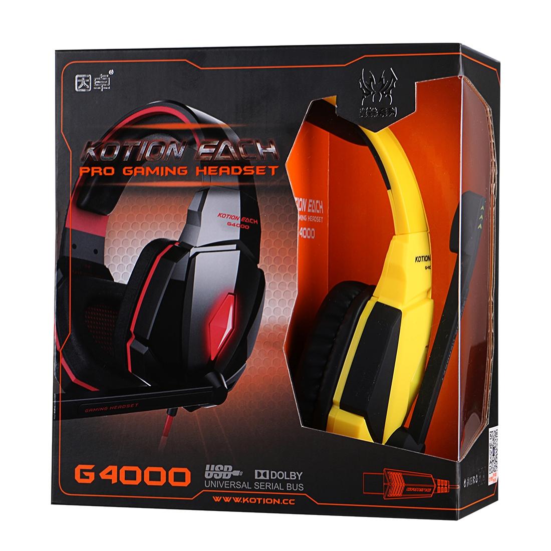 Usb Stereo Gaming Headset With Mic & Led 2.2M Cable Black / Yellow 11