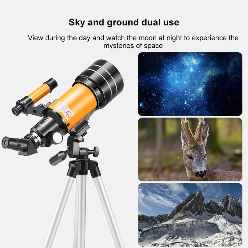 Stargazing Telescope for High-definition Astronomical Viewing - Black / Yellow 5
