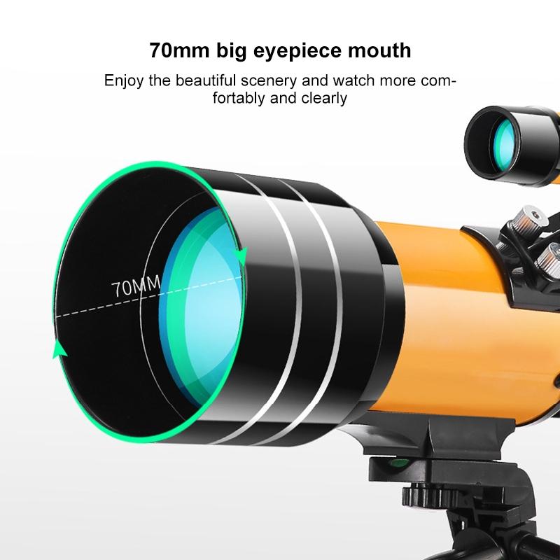 Stargazing Telescope for High-definition Astronomical Viewing - Black / Yellow 6