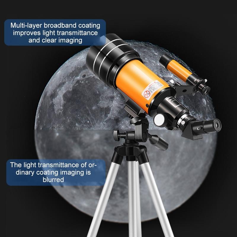Stargazing Telescope for High-definition Astronomical Viewing - Black / Yellow 8