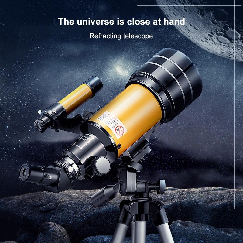 Stargazing Telescope for High-definition Astronomical Viewing - Black / Yellow 9