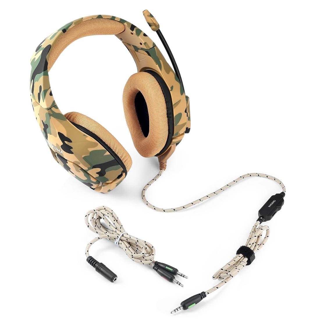 Camouflage Gaming Headset With Noise Canceling Mic - Yellow 8