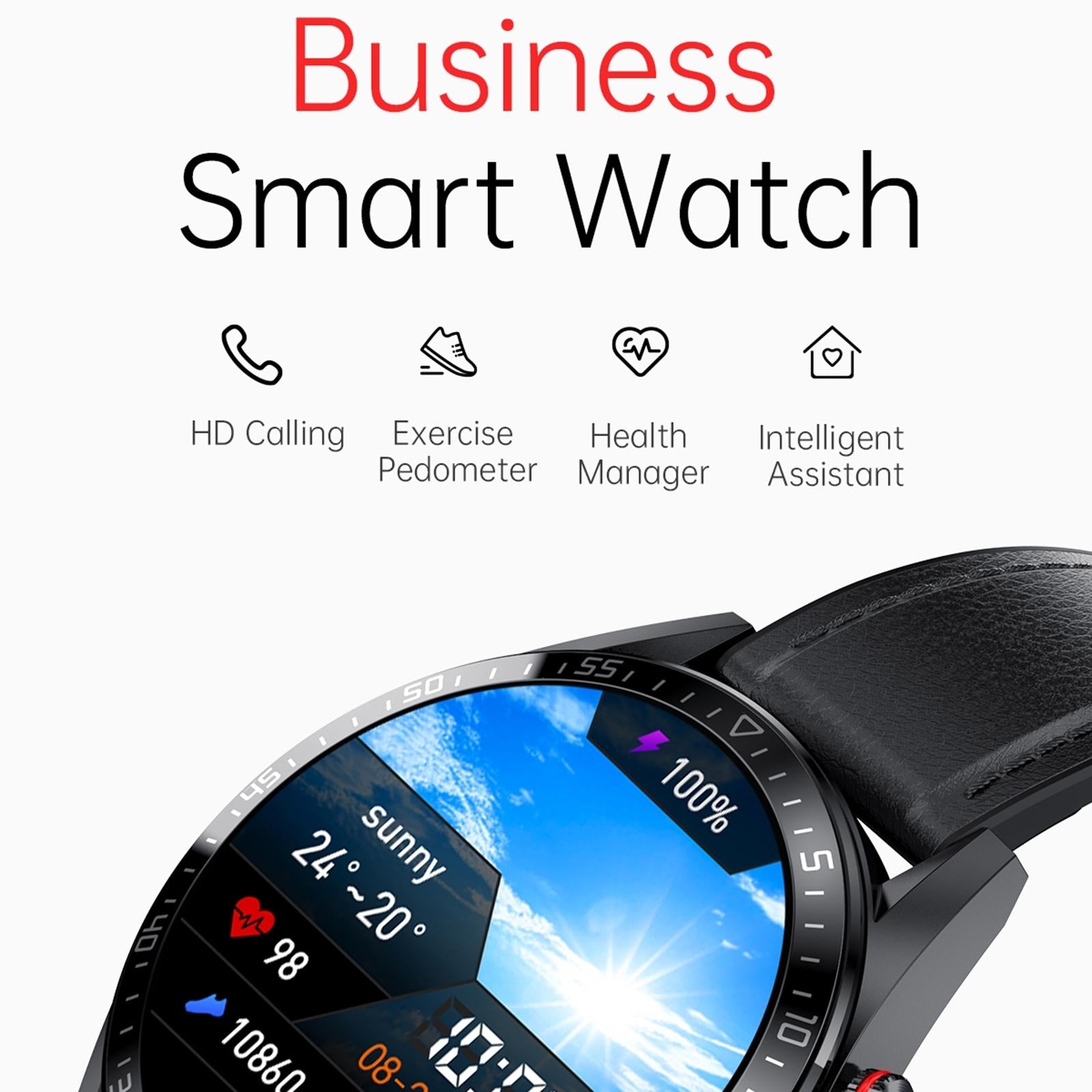 Leather Strap Amoled Smart Watch With Heart Rate And Blood Pressure Monitoring - Brown 7