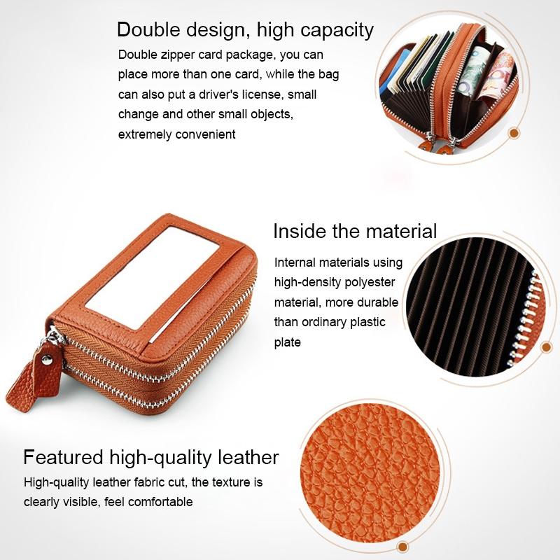 11-slot Rfid Blocking Leather Card Holder Wallet with Coin Pocket - Brown 5