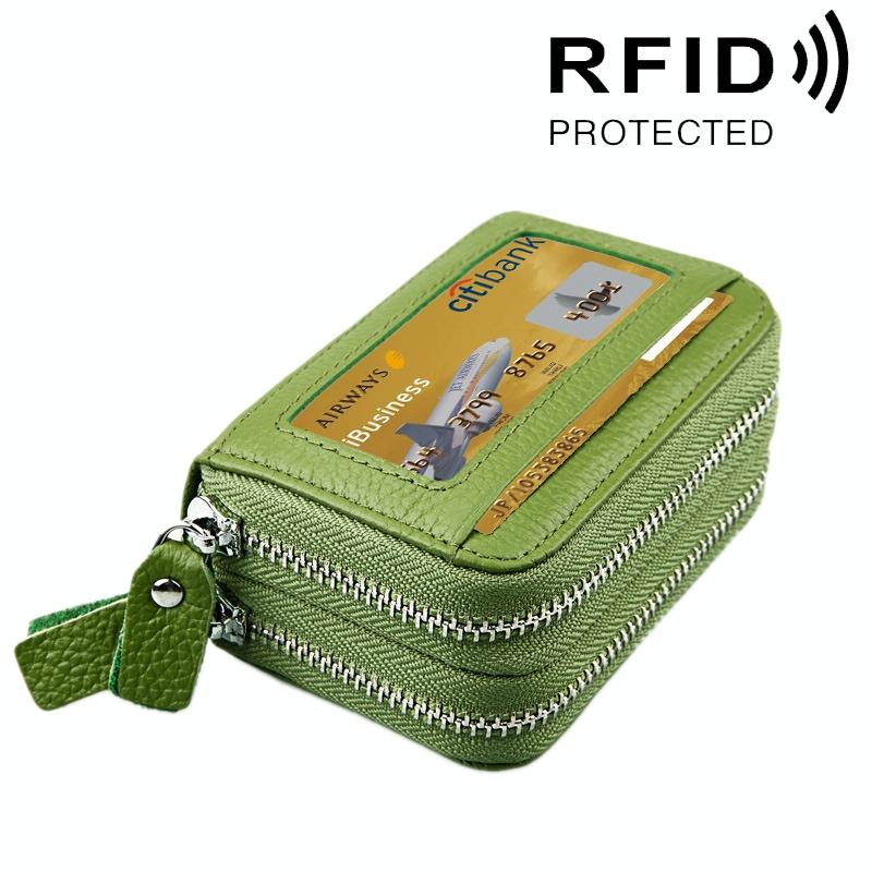 11-slot Rfid Blocking Leather Card Holder Wallet with Coin Pocket - Brown 9