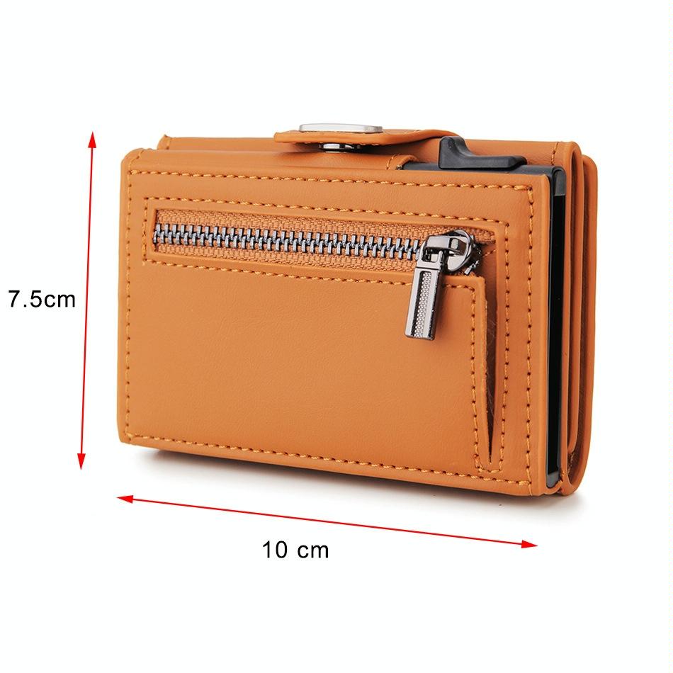 Carbon Fiber Rfid Zipper Card Holder - Sleek and Secure - Brown 6