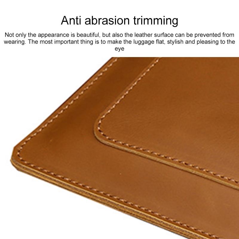 Premium Leather Business Laptop Bag With Zipper - Universal Fit - Brown 4