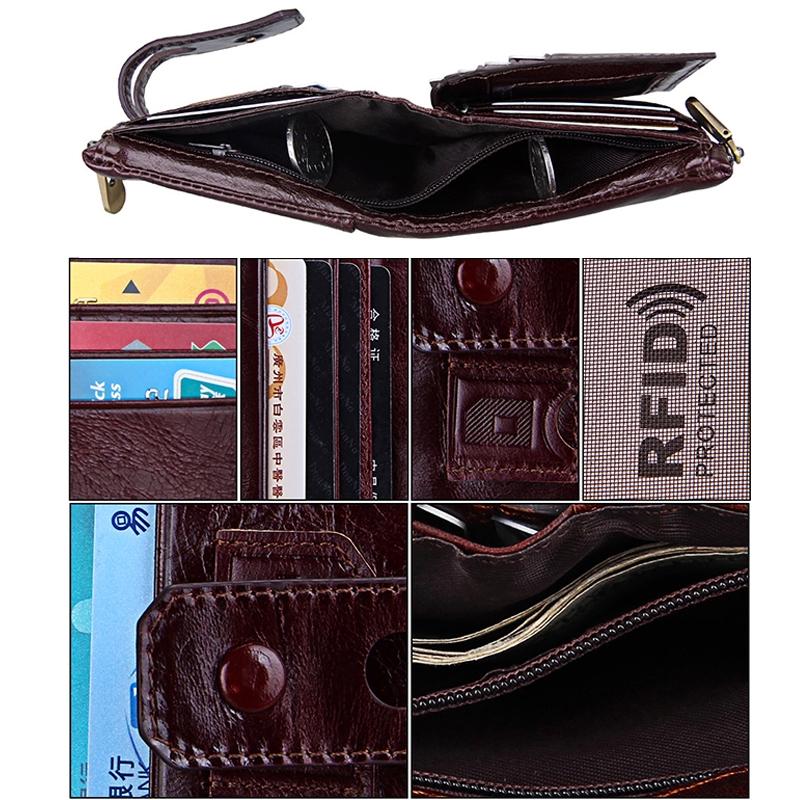 Men Rfid Blocking Cowhide Leather Wallet - Crazy Horse Texture - Ccb1083Z 6