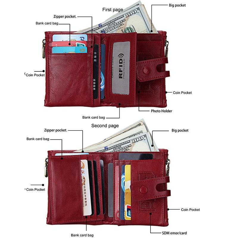 Men Rfid Blocking Cowhide Leather Wallet - Crazy Horse Texture - Ccb1083Z 11