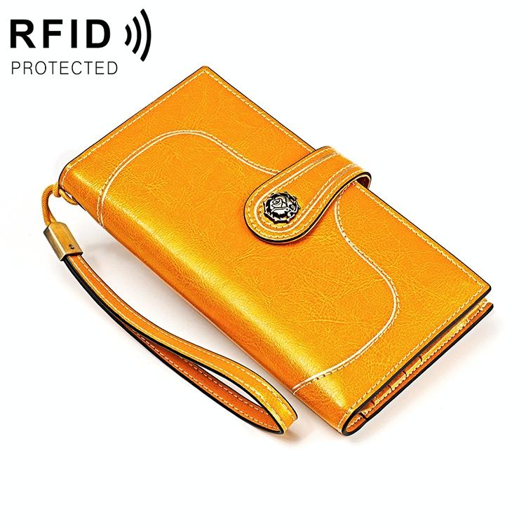 Women Vintage Rfid Oil Wax Wallet - Classic Design - Brown 4