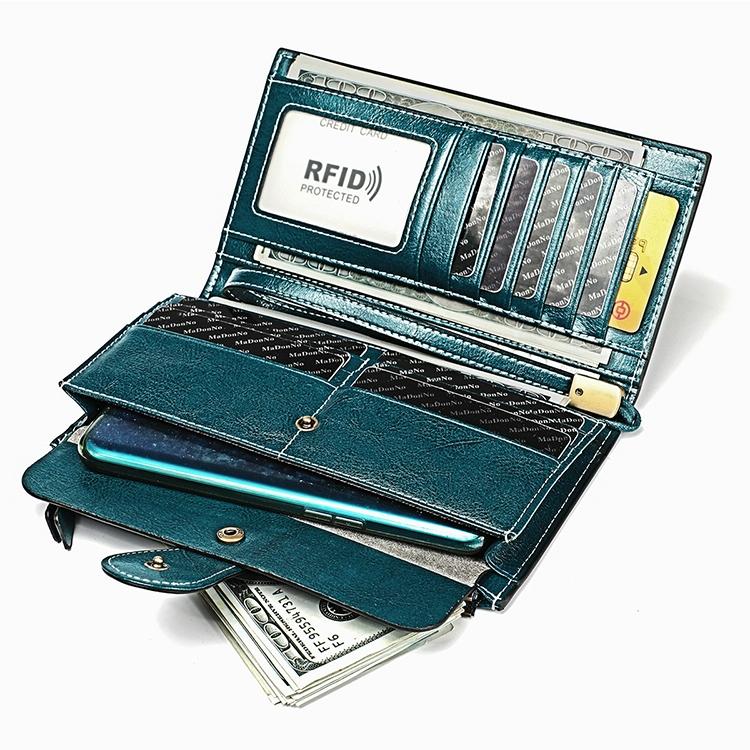Women Vintage Rfid Oil Wax Wallet - Classic Design - Brown 6