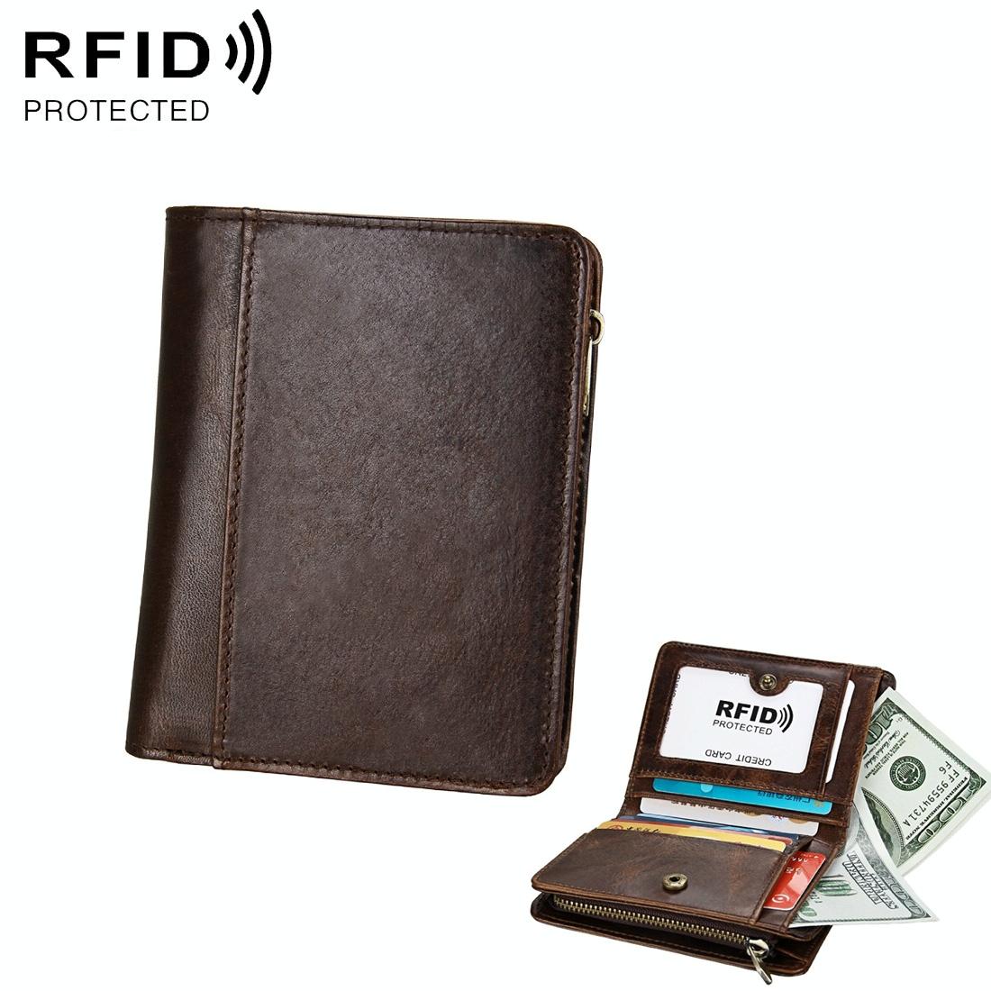 Antimagnetic Rfid Leather Wallet for Men - Brown 8