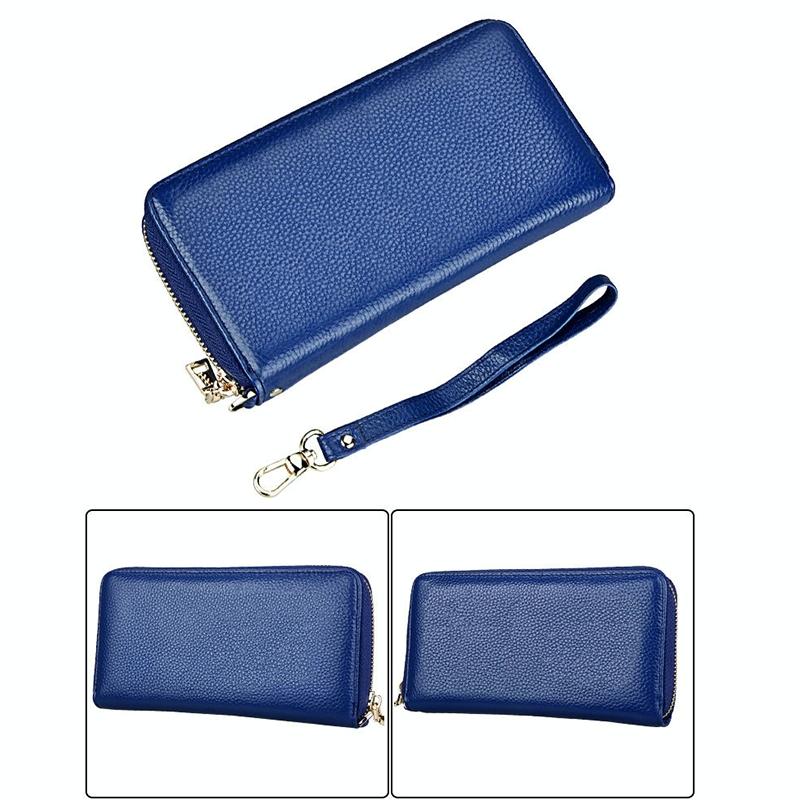 Leather Rfid Card Holder Wallet with Hand Strap - Brown 3