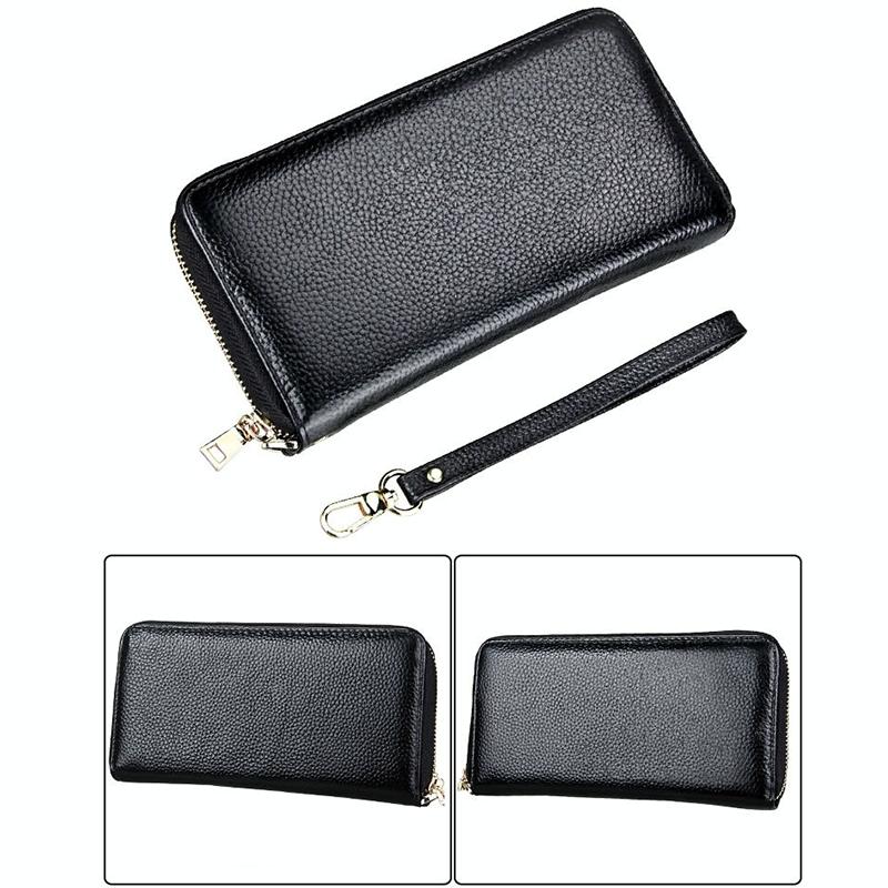 Leather Rfid Card Holder Wallet with Hand Strap - Brown 9