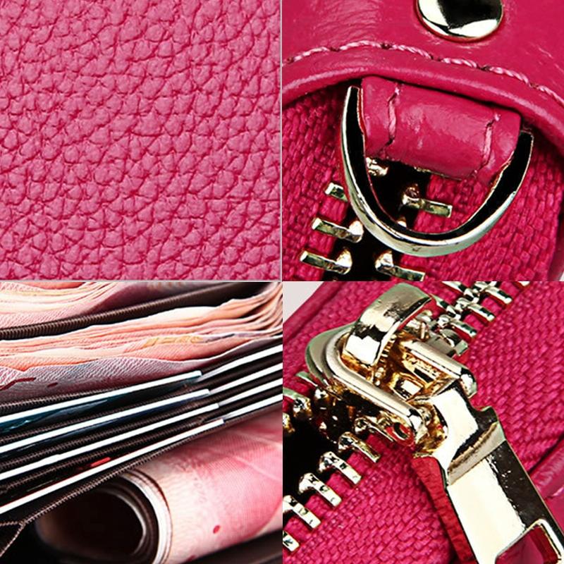 Leather Rfid Card Holder Wallet with Hand Strap - Brown 11