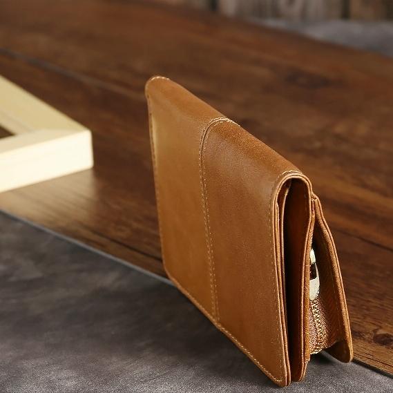 Oilskin Leather Rfid Change Purse - Brown - Brown 8