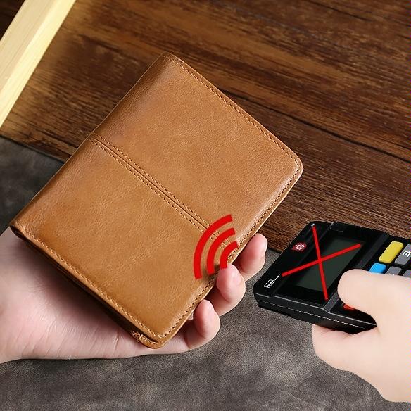 Oilskin Leather Rfid Change Purse - Brown - Brown 9