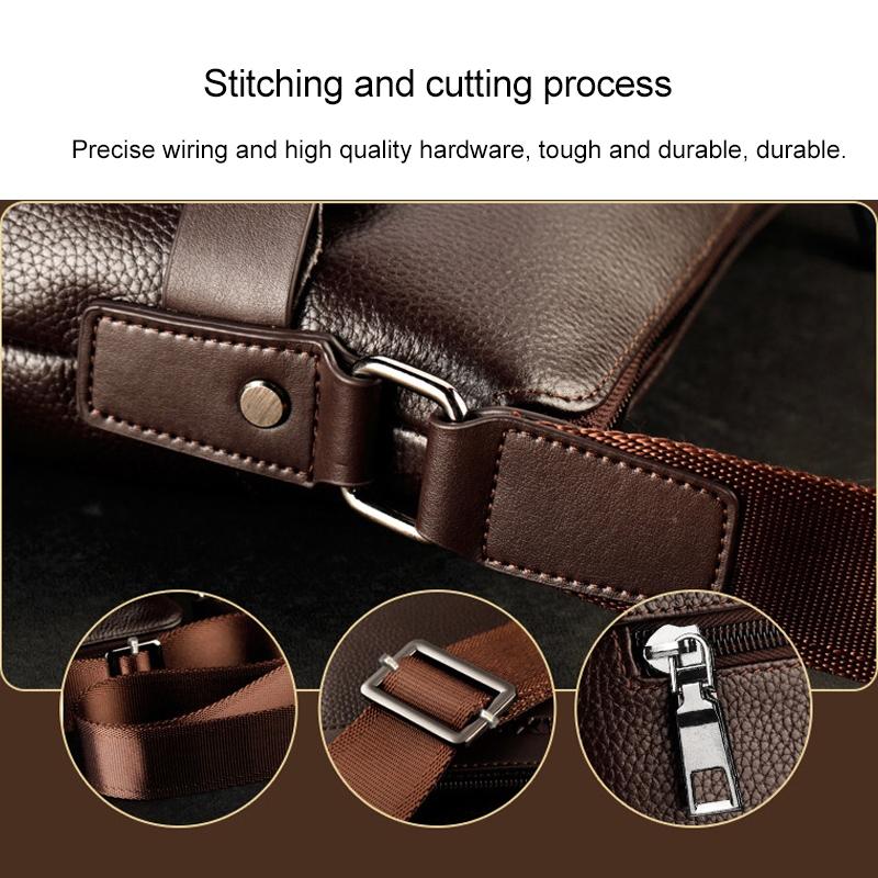 2 In 1 Men Pu Leather Shoulder Bag Handbag - Brown 7